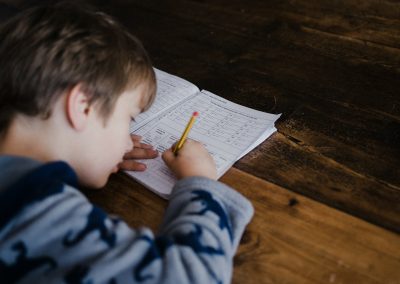 boy writing